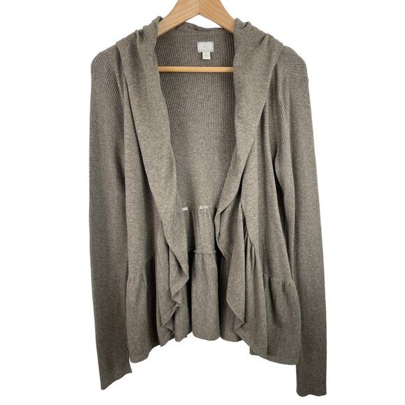 Converse One Star Brown Open Front Cardigan Sweater Womens SIze Large - Picture 1 of 9